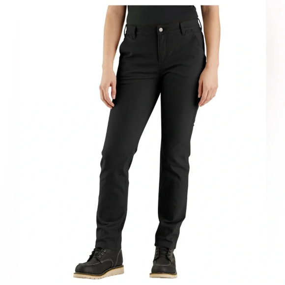 CARHARTT Sz 10 Slim Fit Jeans Mid-Rise Black Stretchy All Day Comfort Pants - Picture 1 of 9